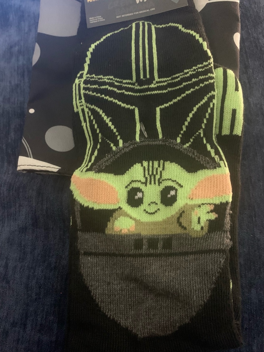 Disney The Mandalorian & Grogu Black and Green Casual Socks